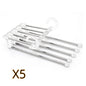 5-in-1 Stainless Steel Pants Hanger – Space-Saving Multi-Bar Trouser Rack for Closet Organization