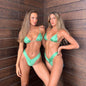 Women's Solid Color Pleated Bikini Set | Sexy High-Elasticity Two-Piece