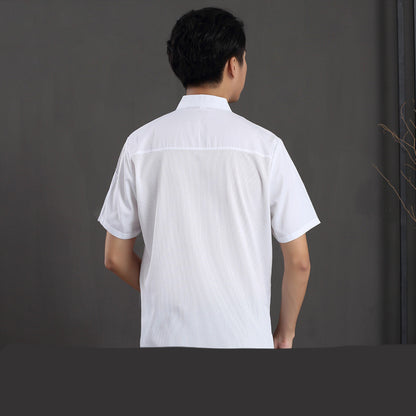 Short-Sleeve Chef Jacket — Breathable Mesh, 3 Colors, M–3XL