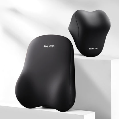 Memory Foam Car Headrest & Lumbar Support Pillow Set – Universal Fit for Auto Seats