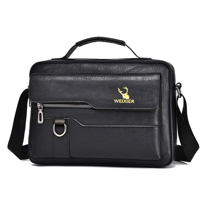 Men’s PU Leather Messenger Bag – Waterproof Shoulder Bag for Work, Travel & Daily Use