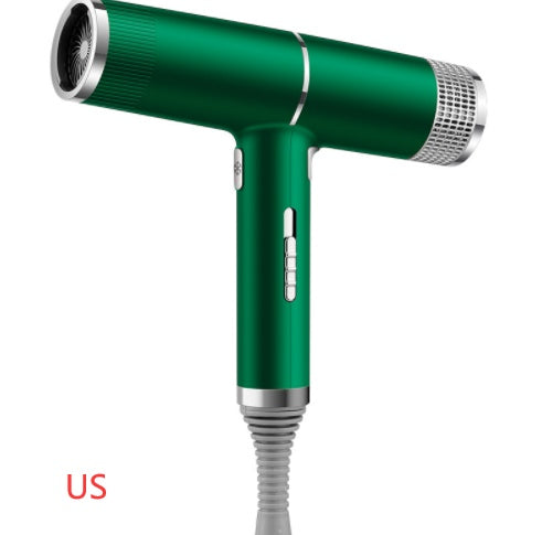 A collection of hair dryers in various colors including silver, red, gray, black, green, and purple, showcasing the negative ion nourish technology.