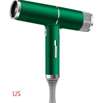 A collection of hair dryers in various colors including silver, red, gray, black, green, and purple, showcasing the negative ion nourish technology.