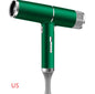 A collection of hair dryers in various colors including silver, red, gray, black, green, and purple, showcasing the negative ion nourish technology.