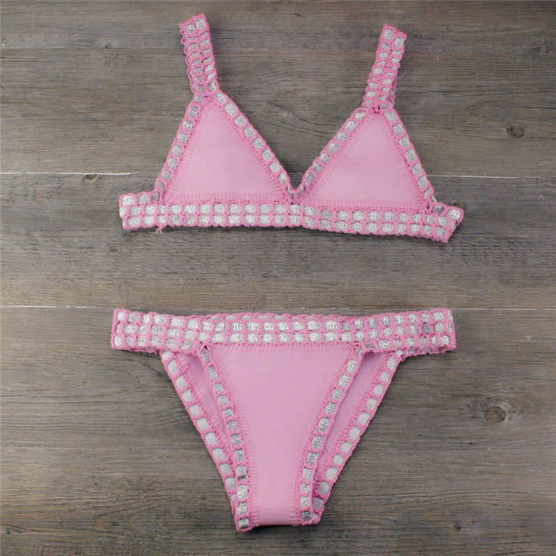 Women's Hand-Crochet Bikini Set | Knitted Two-Piece Swimwear