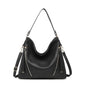 Women's Large Hobo Shoulder Bag – PU Leather Crossbody Handbag with Zipper Pockets