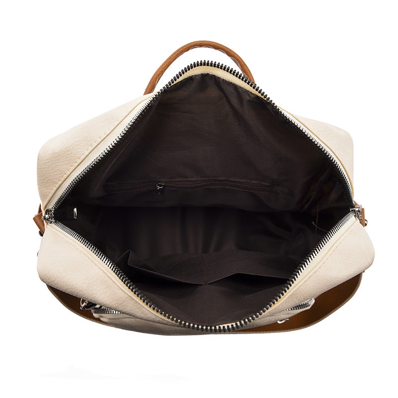Women's PU Leather Backpack – Large Capacity Waterproof Bag