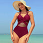 Women's Halter Neck Cross-Strap One-Piece Swimsuit | 8 Colors, S–2XL
