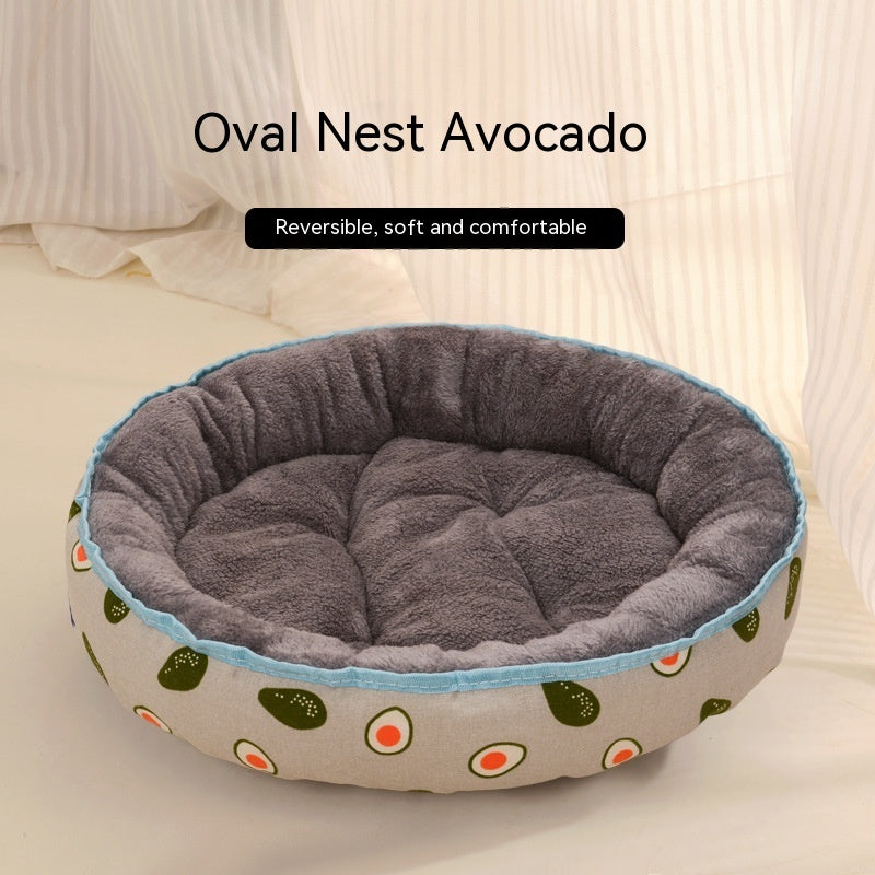 Cat & Dog Nest Bed — All-Season, 14 Prints, Sizes S–XXL