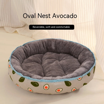 Cat & Dog Nest Bed — All-Season, 14 Prints, Sizes S–XXL