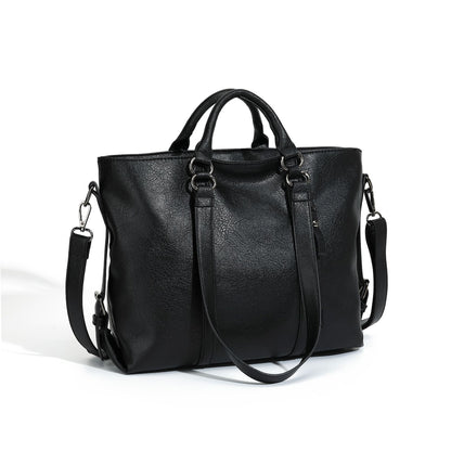 Women's Soft PU Leather Shoulder Tote Bag – Large Capacity Square Purse for Daily Use