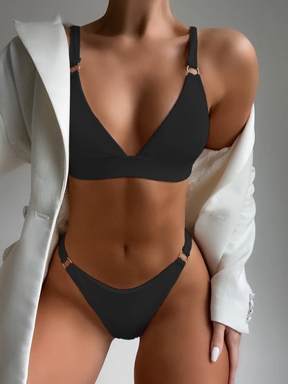 Women's Solid Color Bikini Set | Padded Two-Piece Swimsuit | 11 Colors