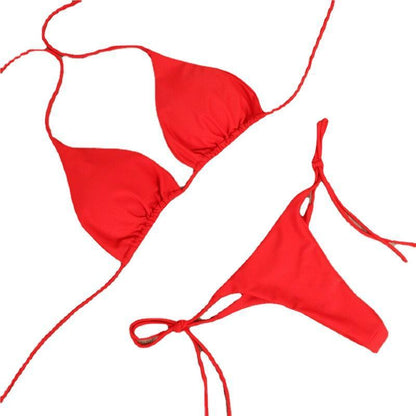 Women's Halter Neck Tie Bikini Set | Two-Piece Swimsuit in 7 Colors