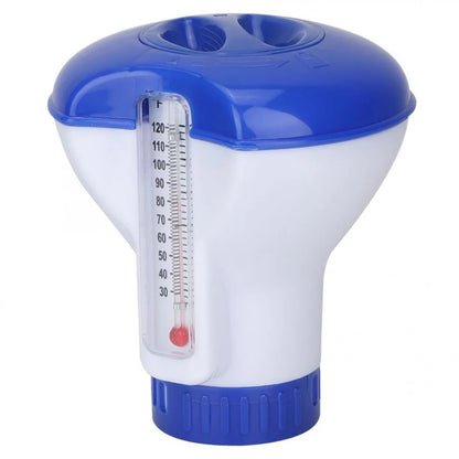 Floating Pool Chlorine Dispenser with Built-In Thermometer – For Pools, Hot Tubs & Spas