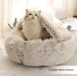 Round Plush Pet Bed — Warm Winter Bed for Cats & Dogs
