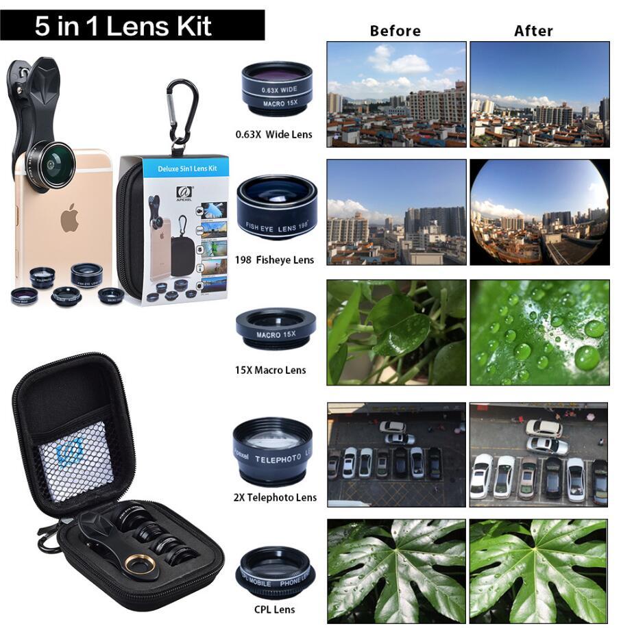 5 in 1 Lens Kit with case and lenses on a white background