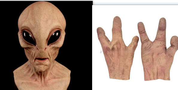Latex Halloween Mask Set – Alien, Old Man & Cosplay Costume Masks with Gloves