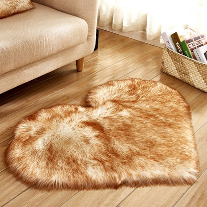 Plush Heart Shaped Fluffy Rug – Non-Slip Soft Carpet for Living Room & Home Decor