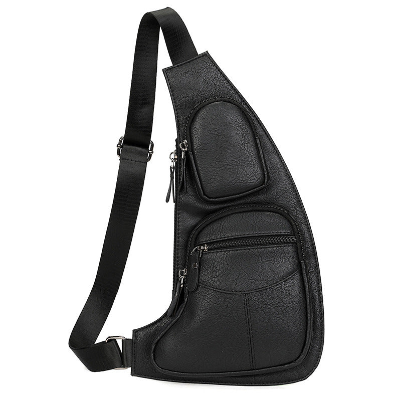 Men's Crossbody Chest Bag – Anti-Theft Waterproof PU Shoulder Bag for Outdoor & Travel