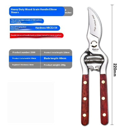 Heavy-Duty Garden Pruning Shears – 8" & 10" Straight & Elbow Clippers