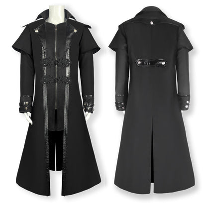 Medieval Gothic Mid-Length Coat – Unisex Cosplay & Role-Play Costume Jacket