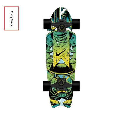 Fishtail Maple Skateboard — 21 Graphic Designs, 28" Deck