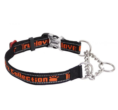 Stainless Steel Dog Collar — Reflective, 7 Colors, M & L