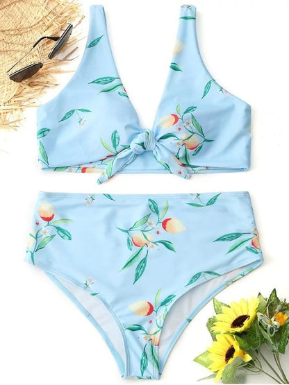 Knotted Bikini Set | Floral Beachwear for Women