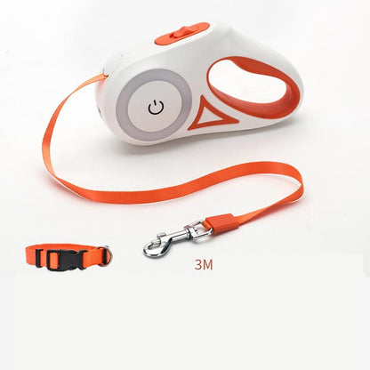 Retractable Dog Leash with Light — 10 ft & 16 ft, 3 Colors