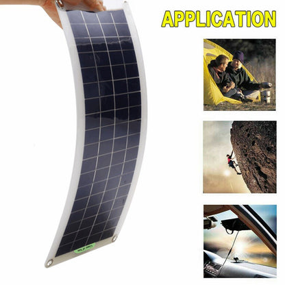 220W Inverter 100W Solar Panel Kit USB Battery Charger