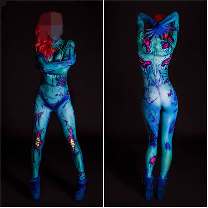 3D Digital Print Cosplay Jumpsuit – Long Sleeve Unisex Halloween Bodysuit
