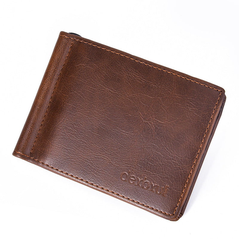 Men’s Slim Minimalist Wallet – Vintage Style Bifold PU Leather Card Holder