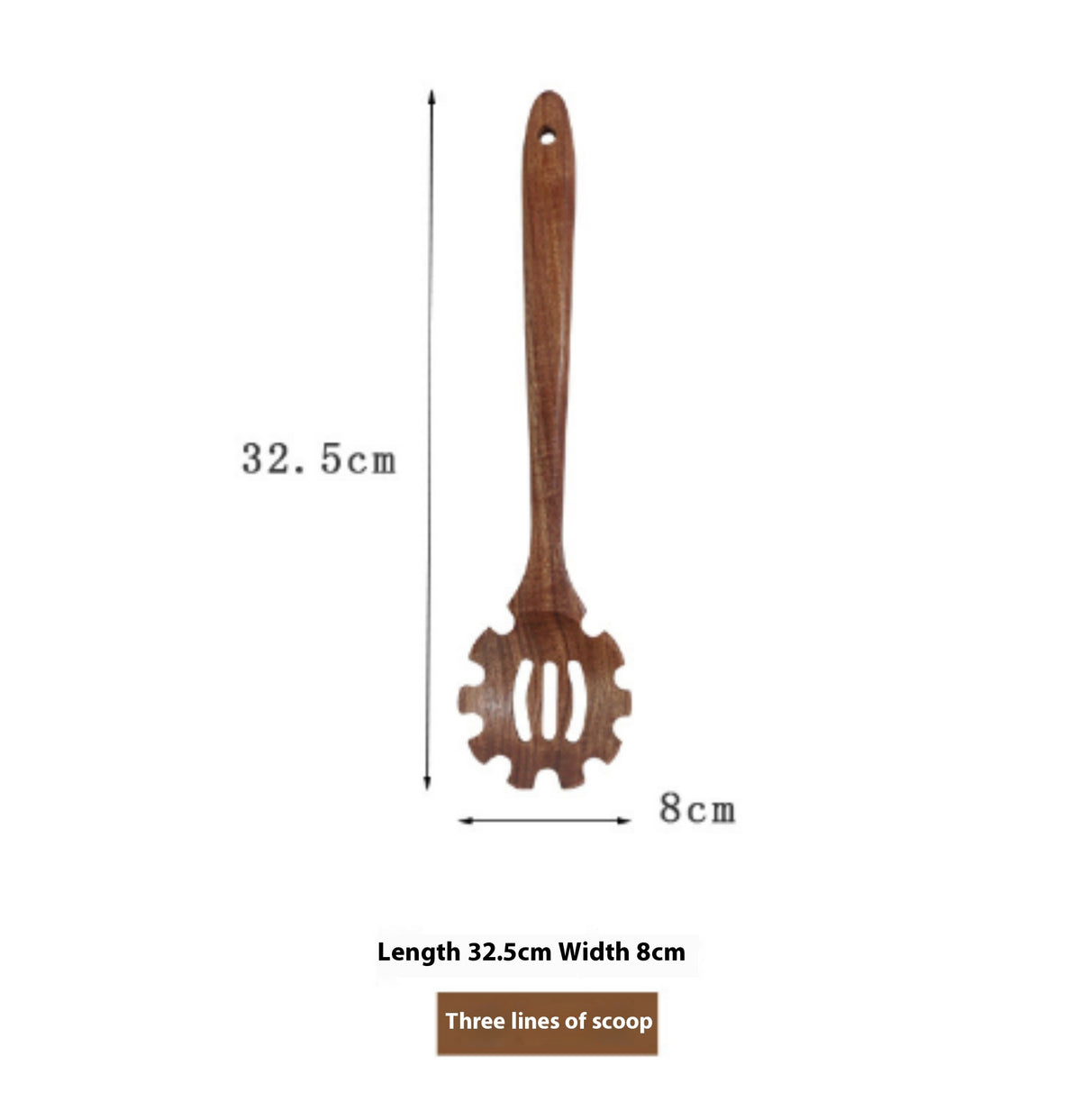 Wooden spoon with measurements on a white background