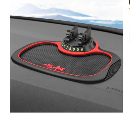 Non-Slip Car Phone Pad 4-in-1 Car Parking Number Card Anti-Slip Mat Auto Phone Holder Sticky Anti Slide Dash Phone Mount
