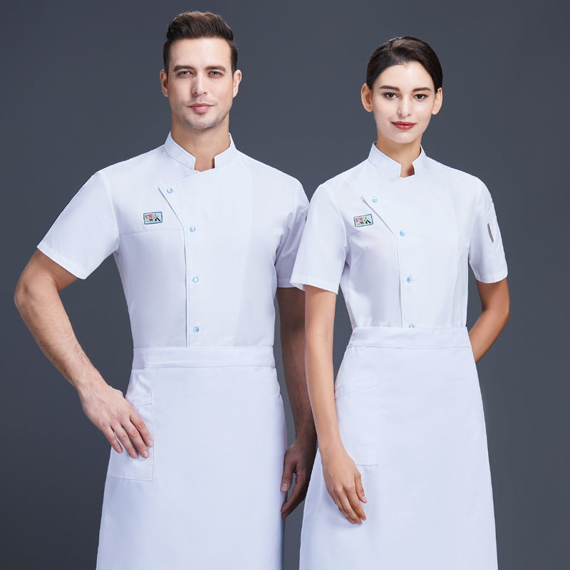 Professional Chef Coat – Moisture-Wicking Polyester Kitchen Uniform | Black, White, Blue
