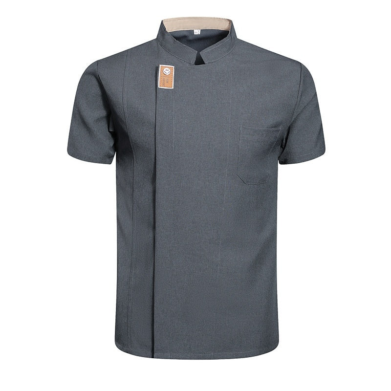Short Sleeve Chef Jacket – Breathable Summer Kitchen & Bakery Uniform for Men