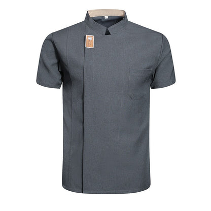 Short Sleeve Chef Jacket – Breathable Summer Kitchen & Bakery Uniform for Men