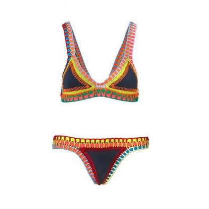 Women's Hand-Crochet Bikini Set | Knitted Two-Piece Swimwear