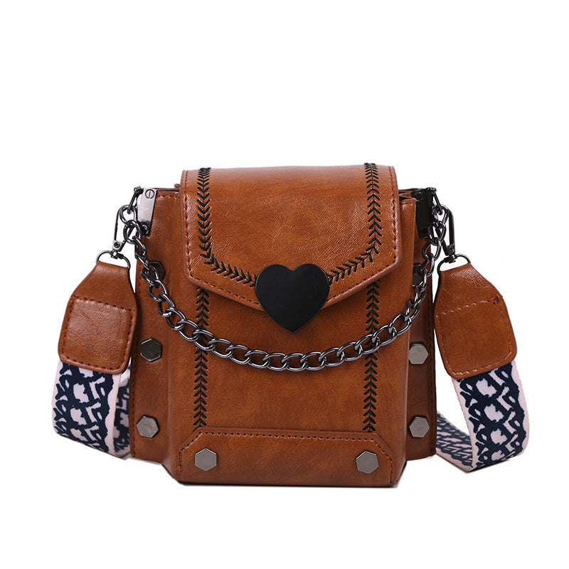 Women's PU Leather Crossbody Bag – Chain Strap Mini Messenger Purse