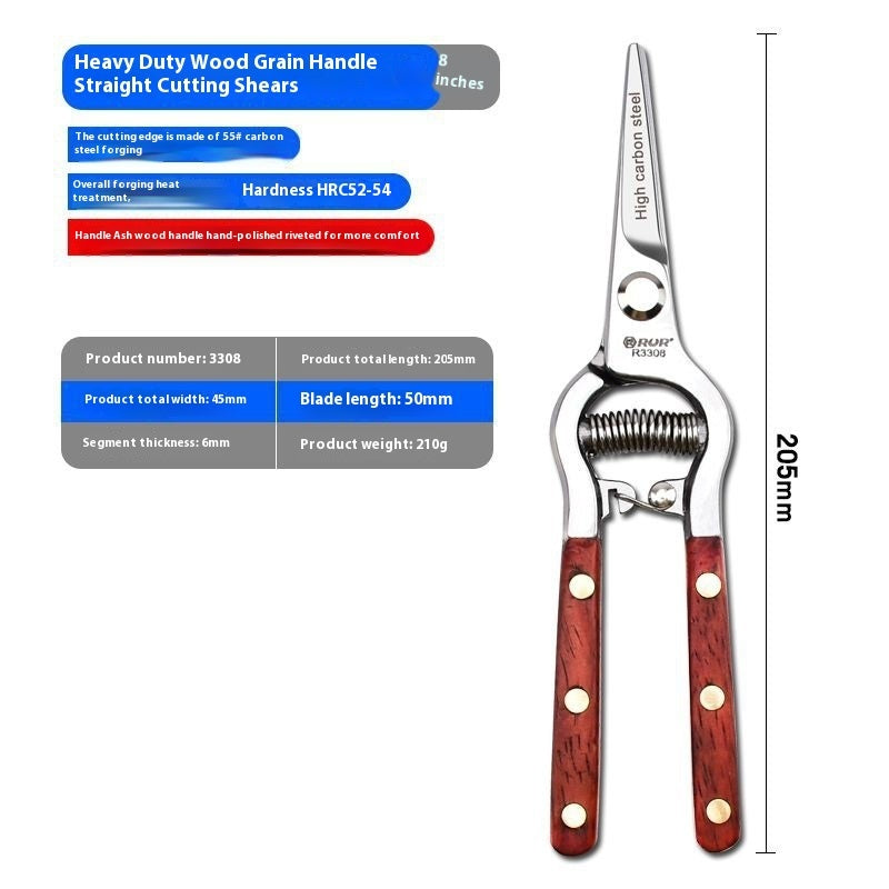 Heavy-Duty Garden Pruning Shears – 8" & 10" Straight & Elbow Clippers