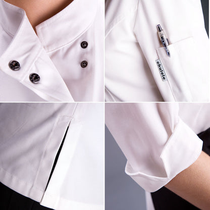 Women's 3/4 Sleeve Chef Coat – Professional Kitchen & Hotel Uniform