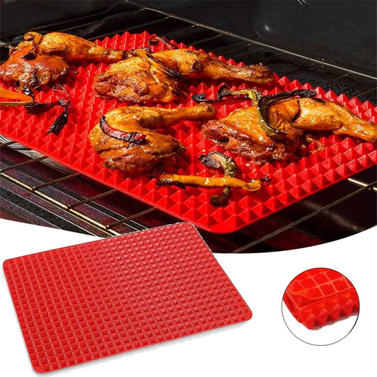 Non-Stick Silicone Pyramid Baking Mat – Heat-Resistant Oven, BBQ & Microwave Cooking Mat