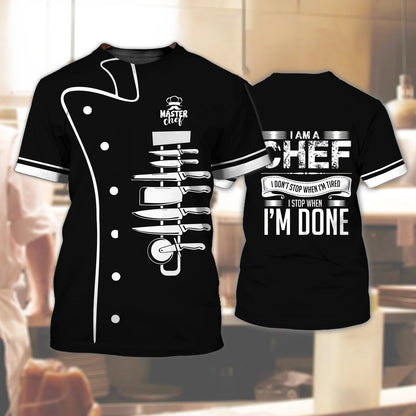 Men’s Chef Graphic T-Shirt – Quick-Dry Breathable Kitchen & Casual Tee