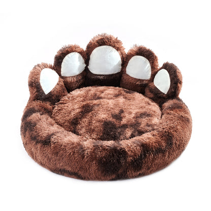 Bear Paw Shape Dog Bed – Cozy Plush Pet Bed for Small & Medium Dogs and Cats