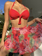 Women's 3-Piece Beach Set | Printed Bikini & Cover-Up Dress