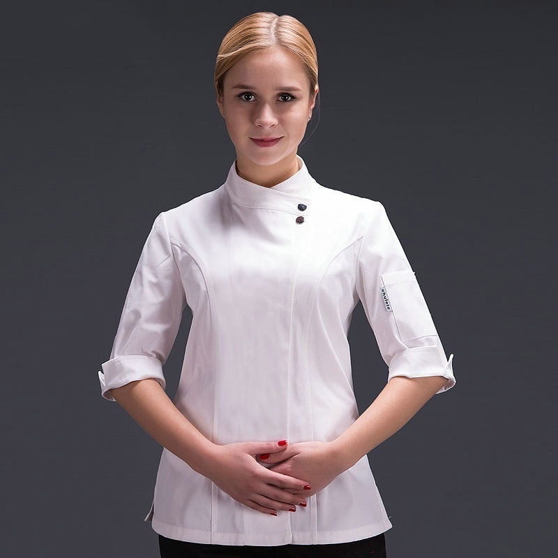 Women's 3/4 Sleeve Chef Coat – Professional Kitchen & Hotel Uniform