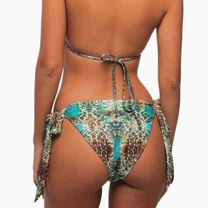 Women's Snake Print Backless Swimsuit | One-Piece & Split Bikini