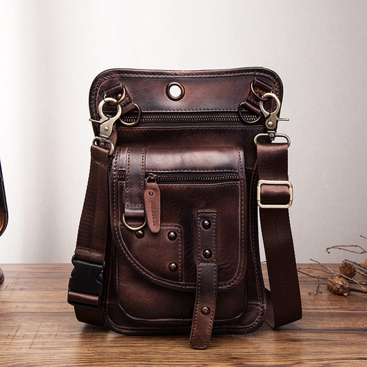 Genuine Leather Waist Bag – Men’s Cowhide Fanny Pack in Multiple Leather Finishes