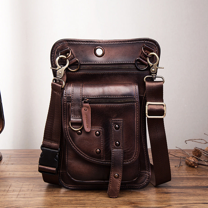 Genuine Leather Waist Bag – Men’s Cowhide Fanny Pack in Multiple Leather Finishes