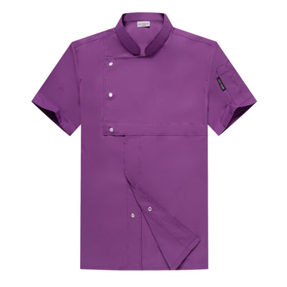 Premium Short-Sleeve Chef Uniform – Moisture-Wicking Professional Kitchen Coat
